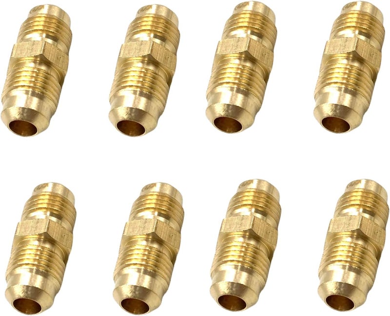 Bumugufu 8 قطع 1/4" تركيبات أنبوب توصيل فليير، موصل 1/4" ذكر x 1/4" ذكر لخط الغاز الطبيعي، خط البروبان في المركبات الترفيهية وتكييف الهواء - Image 5